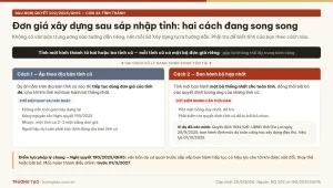 Hai cách xử lý đơn giá xây dựng sau sáp nhập tỉnh